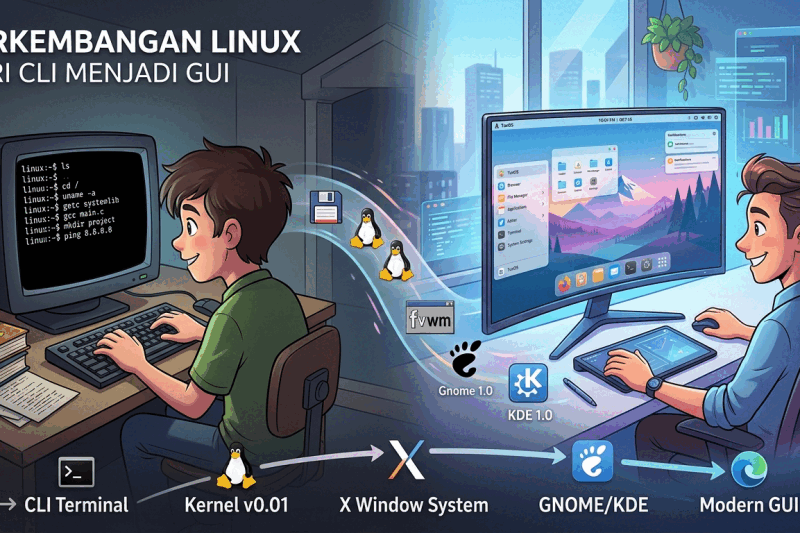 Perkembangan Tampilan Linux Dari CLI Sampai Menjadi GUI
