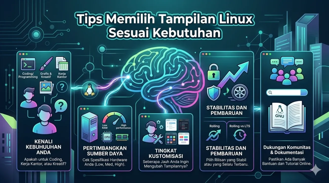 Berbagai pilihan tampilan Linux Desktop Environment untuk produktivitas